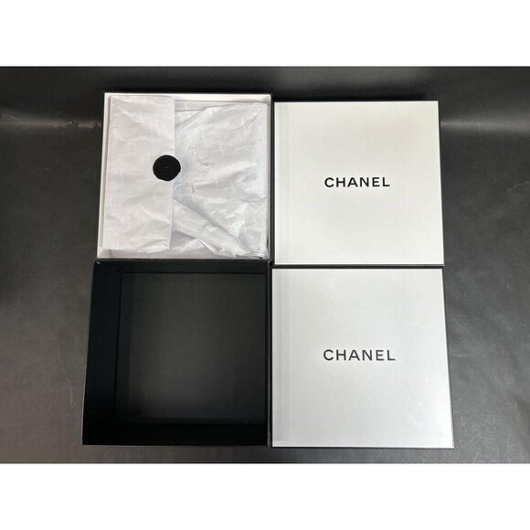 Chanel White & Black Gift Boxes & Tissue 1 large 2 medium Empty Luxury Storage - Picture 5 of 5